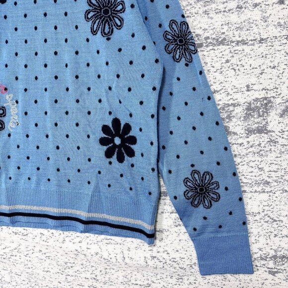 Mila Schon Floral & Dot Embroidered Knit Sweater with Lurex Lines Autumn/Winter - Picture 3 of 5